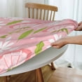 thumbnail image 4 of YFYANG Round Fitted Table Cloth, Waterproof Pink Cute Floral Doodle Pattern Polyester Table Cover, Indoor Outdoor Decorative Tablecloths with Elastic Edge, 4 of 7