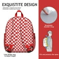 thumbnail image 5 of White Red Checkered Backpack Backpack for School,Cute School Bag,Schoolbag with Adjustable Shoulder Straps & Padded Back,13.8"x11.4"x6", 5 of 6