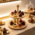 thumbnail image 5 of Wooden 2-Tier Cupcake Stand with Detachable Trays for Birthday Parties Weddings and Events Dessert Display Rack, 5 of 7