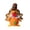 B, variant on LNOGEUPG Thanksgiving Plush Turkey Pumpkin Figurine with Brown Pilgrim Hat Yellow Gingham Wings for Fall Home Thanksgiving Party Decor