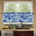 thumbnail image 4 of Yayeee Kitchen Curtains Tier Set of 2 Light Filtering 57"x24" Over Sink Window Panels, Blue Garden Pattern, 4 of 7