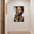 thumbnail image 3 of ZHONGYUTONG Yellow African American Wall Art Black Women Art Wall Decor Elegant Woman Canvas Prints Fashion Charm Girl Poster for Female Bedroom Home Framed (20.00" x 30.00"), 3 of 5