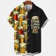 thumbnail image 3 of Camisas hawaianas de manga corta con estampado 3D de cerveza y vino para hombre, camisetas playeras informales de verano de manga corta con botones, 3 of 5