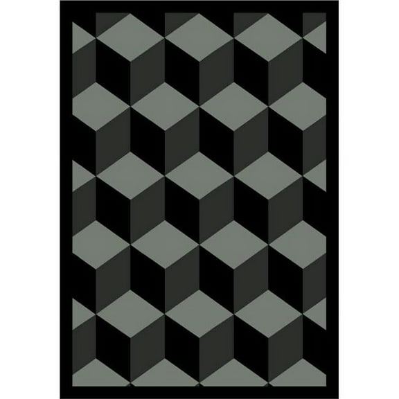 Highrise Black 7 ft.8 in. x 10 ft.9 in.  WearOn Nylon Machine Tufted- Cut Pile Whimsy Rug
