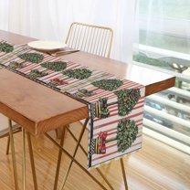 Yayeee Table Runner 90 inches Long Home Kitchen Dinning Party Decoration, Stripes Trees