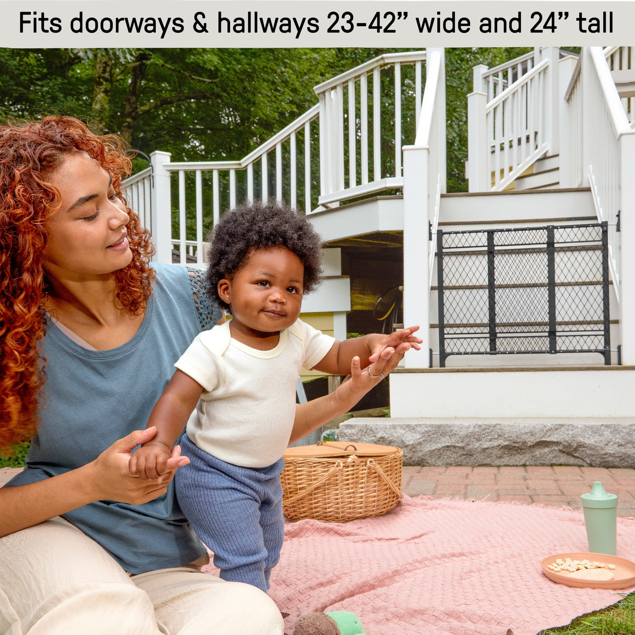 Ingenuity Doorway 42W Series Baby and Dog Gate, 2-PK, Fits 23-42" openings; 24” tall