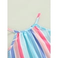 thumbnail image 5 of Bagilaanoe Toddler Baby Girls Summer Casual Dress Striped Sleeveless Ruffle Dress 6M 12M 2T 3T 4T Loose Beach A Line Sundress, 5 of 8