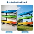 thumbnail image 4 of TacleeKii 3 Tier Freestanding Kayak Storage Rack with Wheels, Adjustable Kayak Racks for Garage and Outdoor, Kayak Stands for Canoes, Kayaks, SUP and Surfboards, 4 of 10