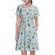 thumbnail image 1 of Balery Cartoon Doodle Puppy Vestidos sueltos de manga corta para mujer, vestidos de verano 2025, vestidos casuales de corte A con vuelo., 1 of 6