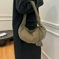 thumbnail image 3 of SPEKSEE Deerskin Velvet Studded Shoulder Bag Rivet Frosted Underarm Bag Y2K Fashion Hobo Bag for Shopping Travel Work, 3 of 18