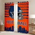 thumbnail image 2 of jejeloiu Football City Silhouette Blackout Curtains Set of 2 (52x84 Each),Deepblue Rugby Helmet Window Curtains For Kids, 2 of 6