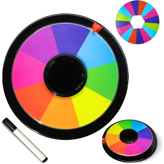 Novelty Place 10 Inch Tabletop Spinning Prize Wheel - Double Sided 8/16 Slot Spinner Card