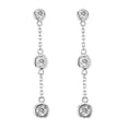 thumbnail image 2 of Diamond Drop Earrings Bezel-Set Dangles 14k White Gold (0.50ct), 2 of 2