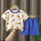 thumbnail image 1 of Traje de manga corta de algodón puro para niños, ropa fina de verano para bebés, conjunto de ropa para niñas, ropa para niños de calidad seleccionada, 1 of 5