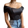thumbnail image 3 of Yunliwuli Women's Vest Tops, Off Shoulder Slim Fit Solid Color Tube Top Sexy Summer Clothing for Ladies, 3 of 5