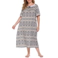 thumbnail image 1 of Vestido, Vestido de tumbona para mujer, camisones sueltos de talla grande Vintage, pijamas para desc Abody Amarillo/Extragrande, 1 of 7