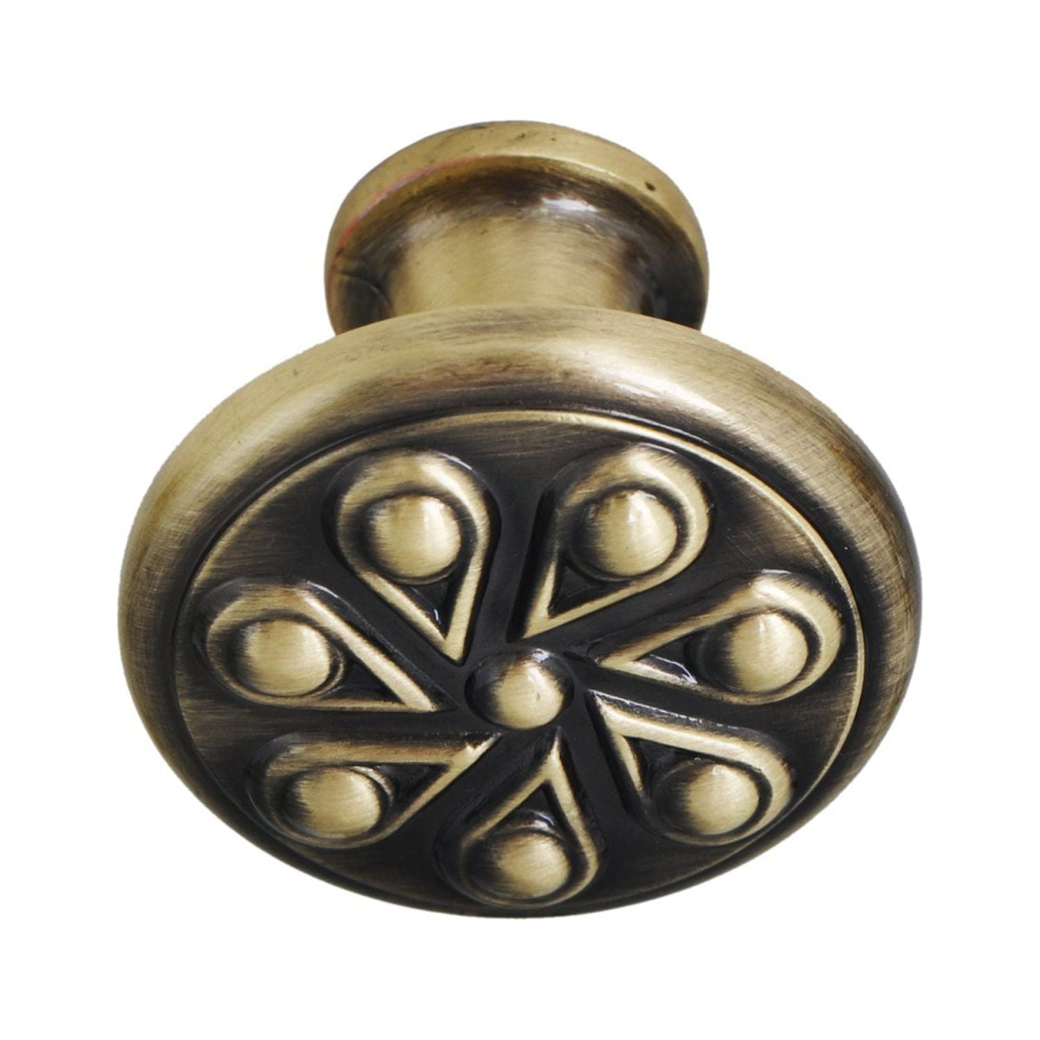 Utopia Alley 25pcs Ceil Cabinet Ring Pull Knob - Decorative Cabinet Drop Pull Knobs for Cabinets and Drawers - Vintage Cabinet Hardware with Hand Finished Antique Brass - Metal Drawer Pull Knobs 1.2"