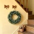 thumbnail image 4 of 15.75in Artificial Trumpet Rose Wreath Plastic Floral Garland Front Door Wall Decor, 4 of 9