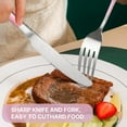 thumbnail image 3 of 24 Pieces Flatware Set, Stainless Steel Cutlery Set with Silverware Holder, Pink Spoons Forks Knives Set, Hanging Silverware Set Service for 6, Durable Stainless Steel Utensils Set, 3 of 7