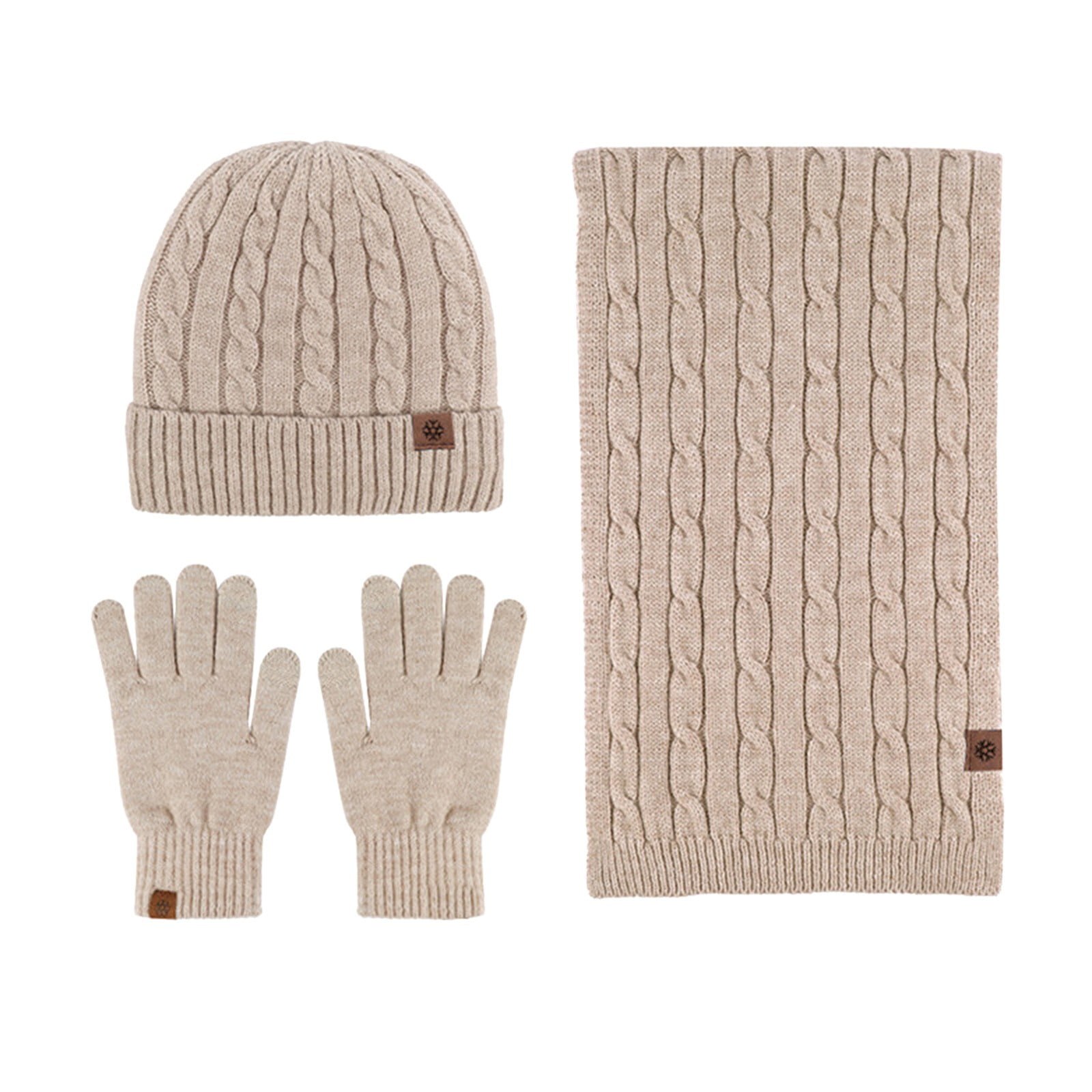 TELOLY Unisex Hat, Scarf & Glove Set, 3-Piece