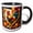 Black/White, variant on 3drose, a Composition of a Rooster, Pumpkins, Corn. Thanksgiving Gift, Card, 11oz Mug