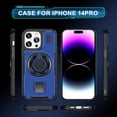thumbnail image 2 of For Iphone 14 Pro Case, With 360° Rotatable Stand And Ring, Breathable, Shockproof Drop Proof, Military-Grade Protection Case For Iphone 14 Pro (6.1 Inch), Blue[L1887], 2 of 5