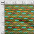 thumbnail image 2 of oneOone Georgette Viscose Forest Green Fabric Geometrical Craft Projects Decor Fabric Printed By The Yard 42 Inch Wide, 2 of 4