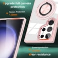 thumbnail image 2 of Allytech Crystal Clear Case for Samsung Galaxy S23 Ultra with 360° Rotatable Ring Holder Kickstand, [Compatible with MagSafe] Soft Bumper + Hard PC Hybrid Protective [Non-Yellowing] Case, Pink, 2 of 7