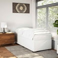 thumbnail image 1 of vidaXL Box Spring Bed with Mattress White Twin Faux Leather, 1 of 5
