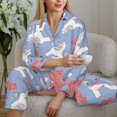 thumbnail image 6 of Pajama Sets for Women 2 Pcs, Cute Poodle Dog Trimming Props Button Down Long Sleeve Sleepwear Lounge PJ Sets, 6 of 6
