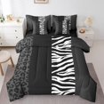 thumbnail image 1 of Erosebridal Grey Cheetah Print Bedding Sets Full Size, Rustic Animals Comforter Sets with Sheets, Zebra Room Decor, Reversible 7pcs, 1 of 5