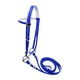 thumbnail image 4 of Brida para caballo con rienda y cabezada de acero inoxidable, bocado de anilla, cuerda para montar a caballo L azul, 4 of 8