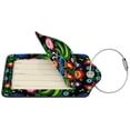 thumbnail image 2 of Disketp 1 Luggage Tag For Suitcase,Roosters And Flowers Leather Baggage Tag With Stainless Steel Loop Privacy Cover For Women Men Girls, 2 of 5