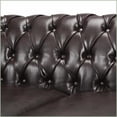 thumbnail image 2 of 3-Seater American Chesterfield Sofa – Low Profile for Small Living Rooms with Button Tufting | Brown | PU | Rolled Arms, 2 of 11