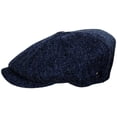 thumbnail image 3 of Harris Tweed Skye Wool Newsboy Cap - M - Blue/Black, 3 of 6
