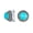 Blue, variant on Bling Jewelry Womens Balinese Dome Button Style Turquoise Blue Clip On Earrings Oxidized Tow Tone Rhodium Plated