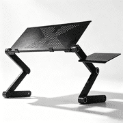 UBesGoo Modern Laptop Desk, 18.9 Adjustable Foldable Bed Table Stand Bed Tray with Extra Mouse Pad Side for Studying, Working