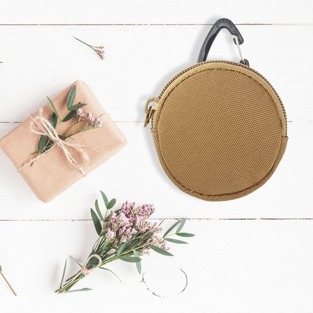 Cartera táctica EDC Ehuebsd redonda para hombre Monedero militar con gancho cinturón para caza