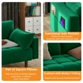 thumbnail image 5 of Craftian 70" Velvet Loveseat Sofa, Modern Comfortable Sofa Loveseat Small Sofa Couch with Side Storage Pockect & 2 Pillows, Button Tufted Seat Cushion for Living Room Bedroom Apartment, Green, 5 of 8