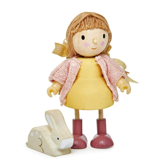 Tender Leaf Toys - The Goodwood Family - Muñeca flexible en miniatura de madera, figura de acción multicultural para casa de muñecas - Fomenta el juego divertido creativo e imaginativo para niños - Ed