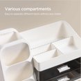thumbnail image 4 of HBlife Makeup Organizer with Brush Holder for Vanity, Large Plastic Bathroom Countertop Organizer Skin Care Storage, White, 4 of 7