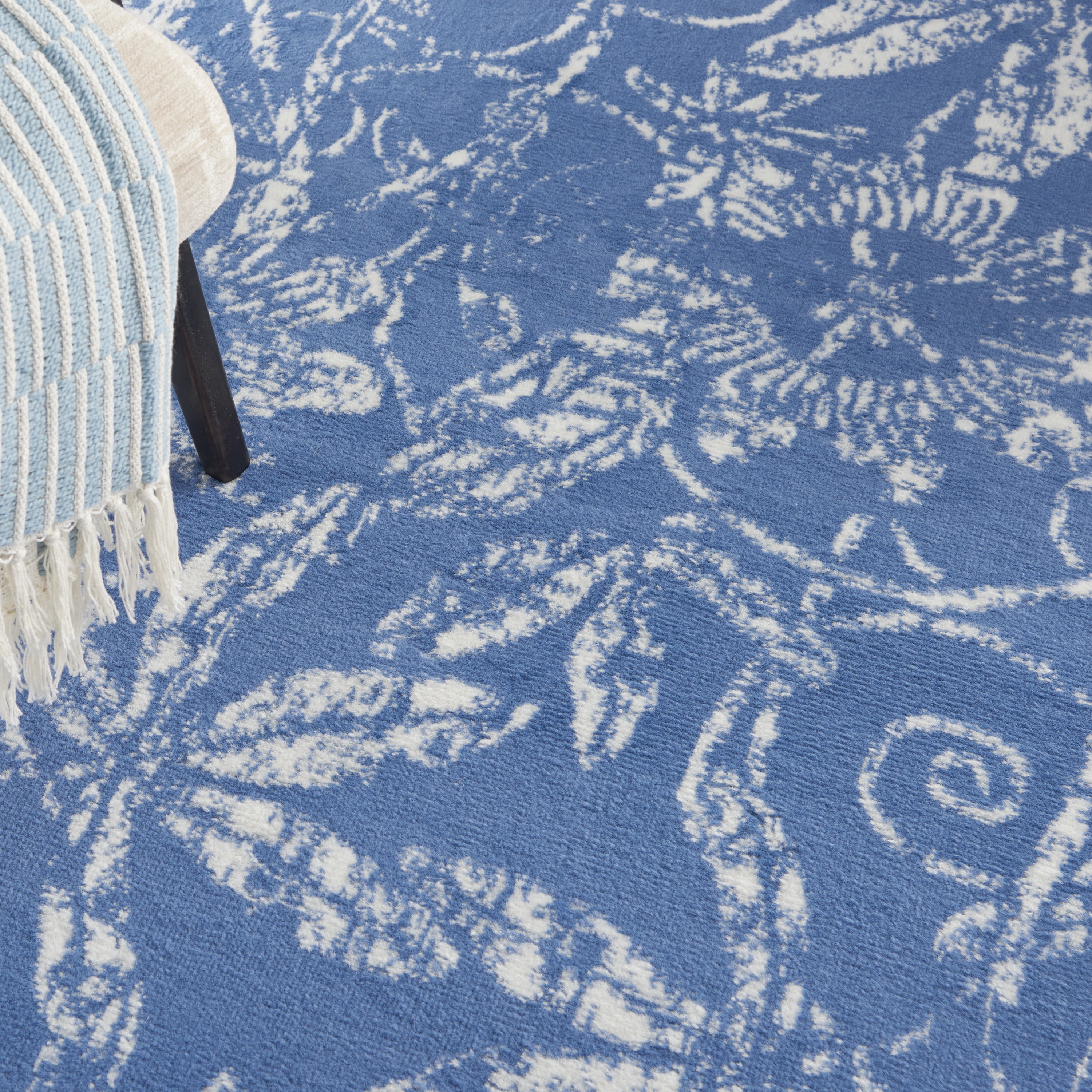 Nourison Whimsicle Botanical Bohemian Blue 5' x 7' Area Rug, (5' x 7')