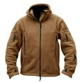 thumbnail image 2 of zfwon Men's Warm Fleece Jacket Tactical Hoodies Windproof Jumpers Oversized Zip Up Solid Colour Long Sleeve Sweatshirts Outdoor Winter Coats Windbreaker with Pockets, 2 of 9