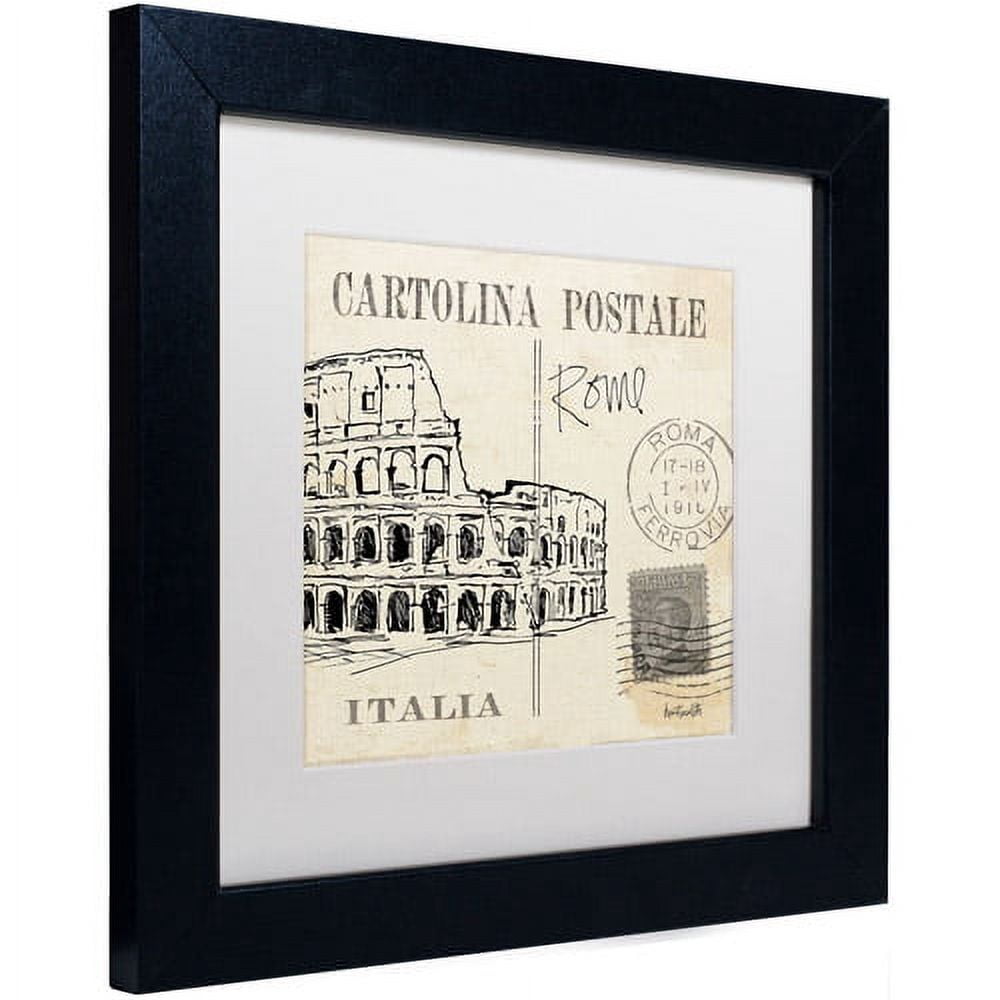 Trademark Fine Art "Postcard Sketches IV" Canvas Art by Anne Tavoletti, White Matte, Black Frame
