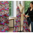 thumbnail image 5 of Soimoi Pink Cotton Cambric Fabric Tropical Leaves & Wild Animal Decor Fabric Printed BTY 42 Inch Wide, 5 of 7