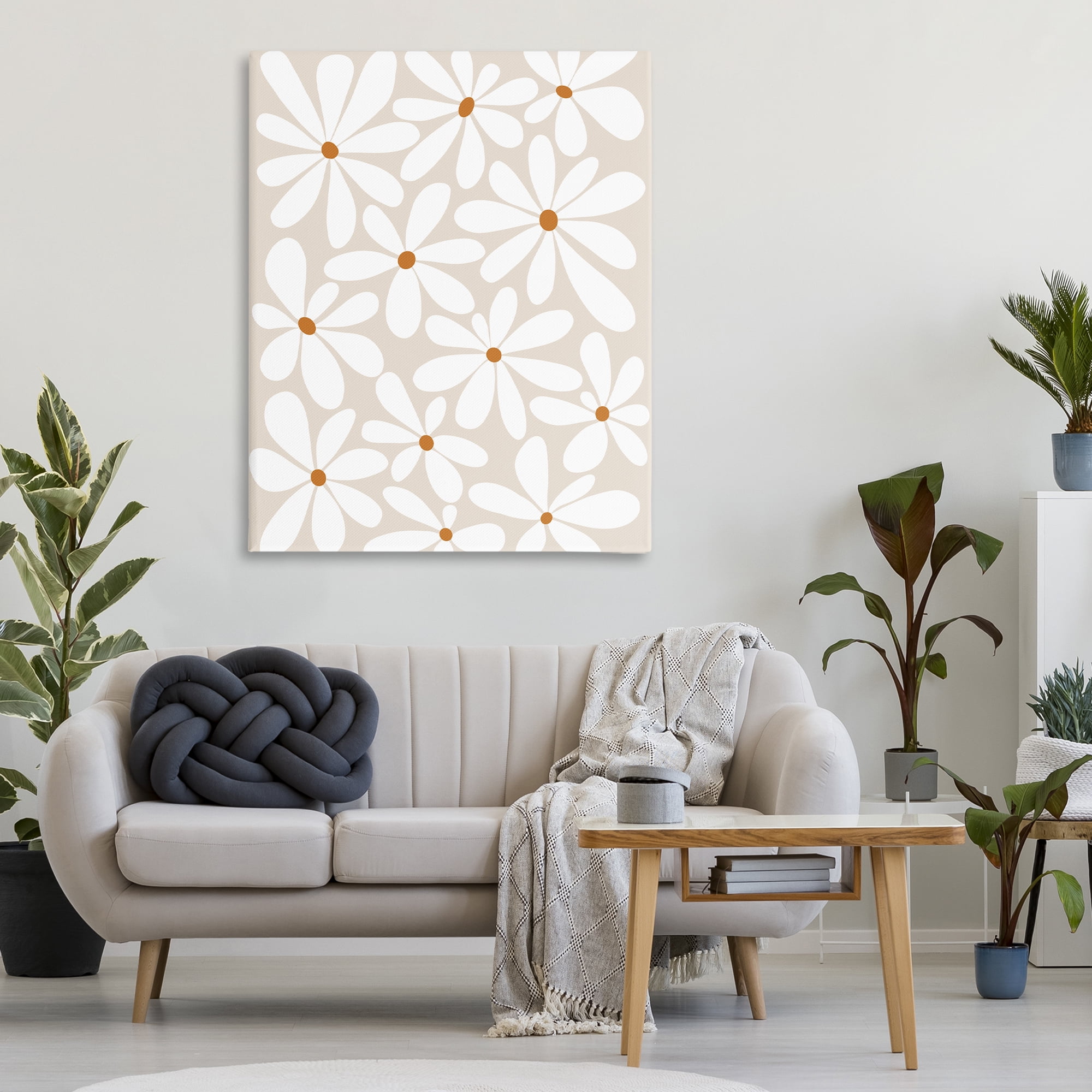 Stupell Industries Beige & White Daisies Canvas Wall Art, design by Susan Ball