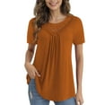 thumbnail image 1 of adviicd Chemises d'Été pour Femmes Hauts Décontractés à Manches Courtes T-Shirts Graphiques Mignons Or,TTTG, 1 of 4