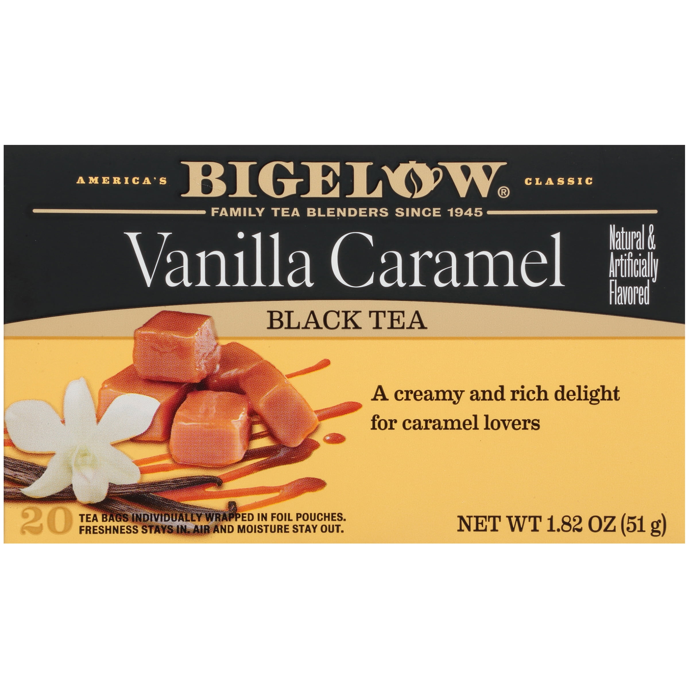 Bigelow Black Tea, Vanilla Caramel, Tea Bags, 20 Count