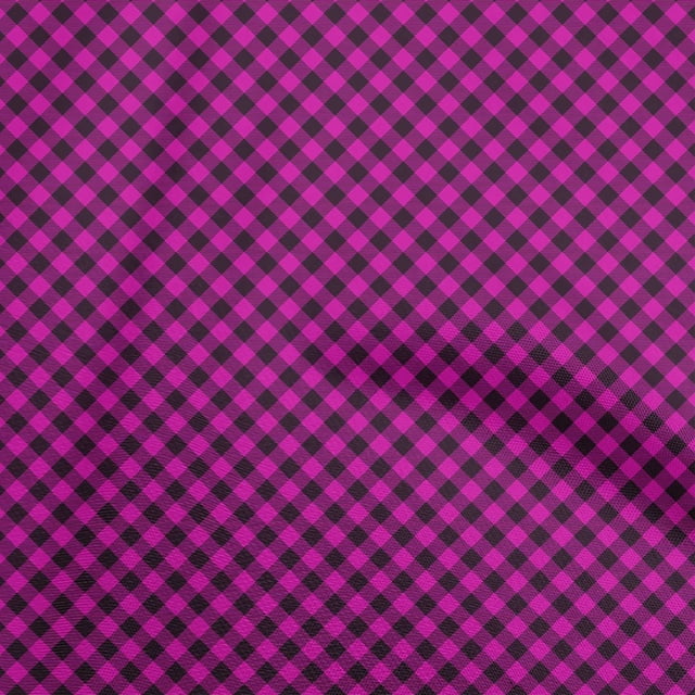 oneOone Polyester Spandex Fuschia Pink Fabric Check Dress Material Fabric Print Fabric By The Yard 56 Inch Wide
