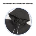 thumbnail image 3 of 2 impermeables largos reutilizables para adultos, extra gruesos, impermeables, con capucha, para hombres y mujeres, duraderos y ligeros, para actividades al aire libre, senderismo y viajes, 3 of 7